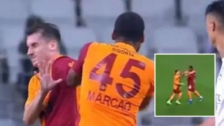 Terrible: jugador del Galatasaray fue expulsado por darle un cabezazo y un puñetazo a un compañero