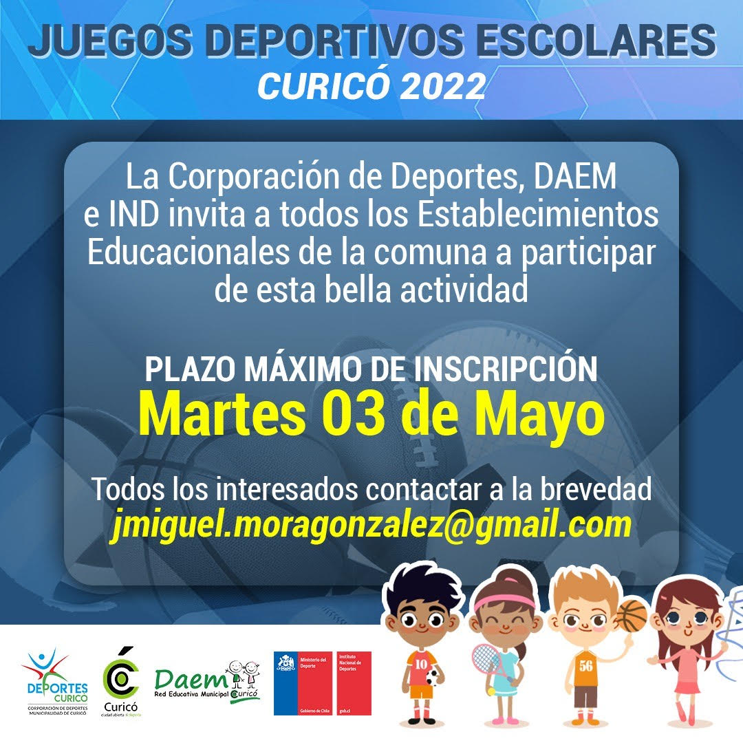 Vuelven los Juegos Deportivos Escolares Año 2022 en etapa comunal