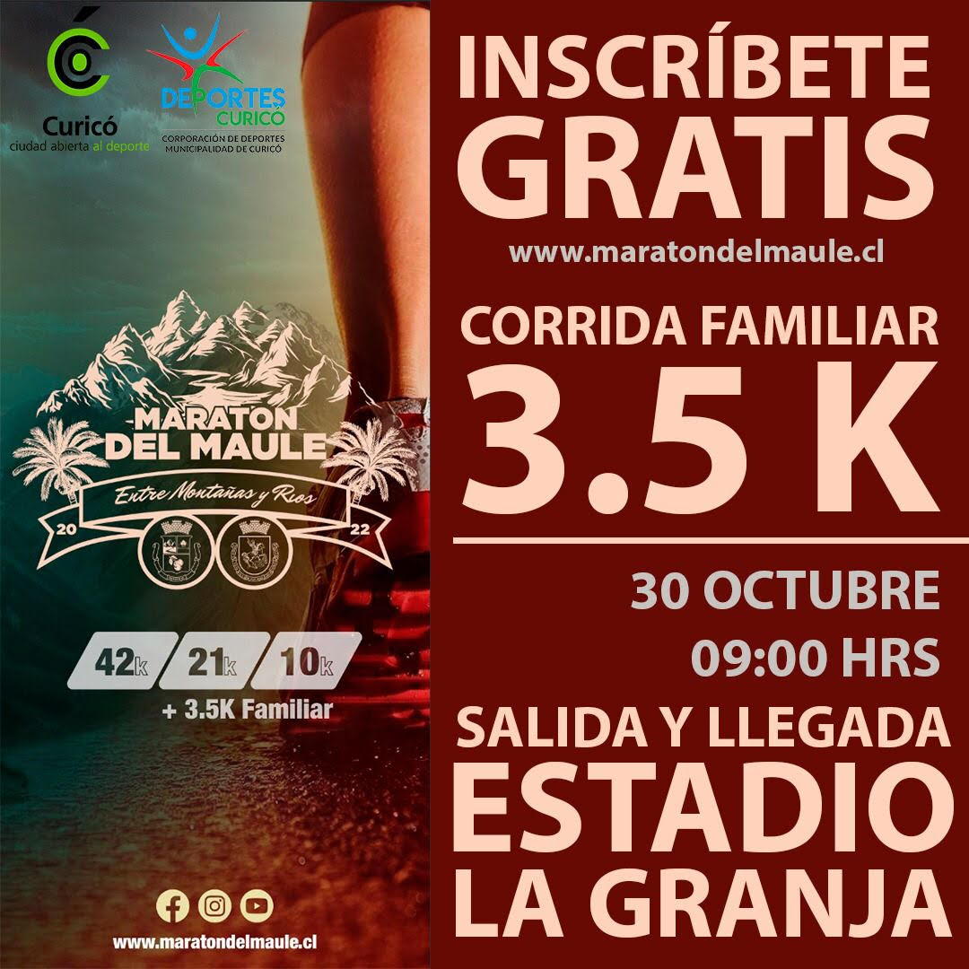 Corporación de Deportes de Curicó invita a las familias a inscribirse en  la Gran Maratón del próximo domingo