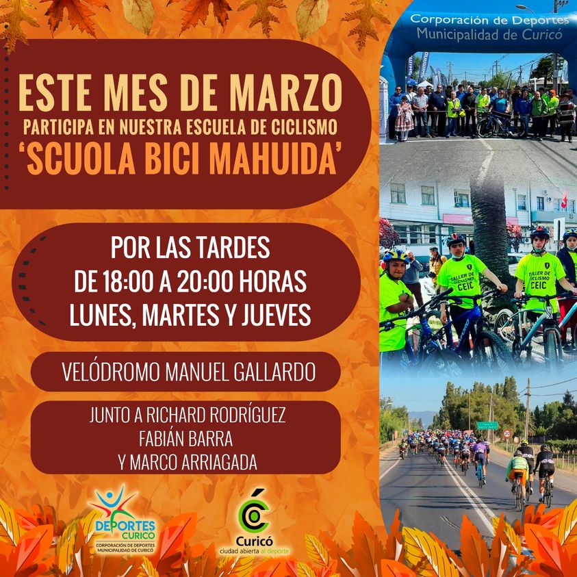 Atractiva Escuela de Ciclismo para todos en Curicó.