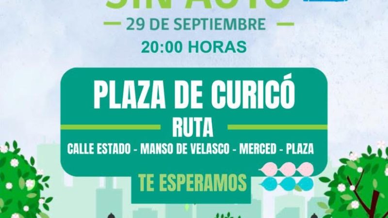 Próximo viernes 29 septiembre Curicó celebra el día mundial sin automóvil