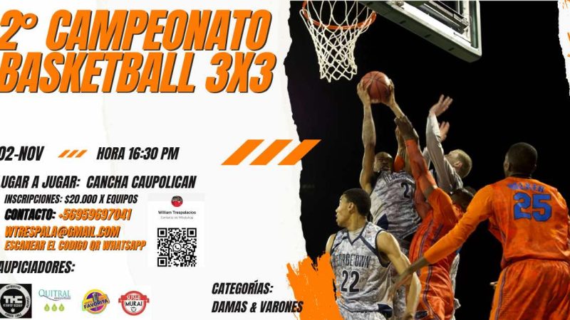 Curicó vivirá la segunda versión del Torneo 3×3 de Básquetbol.