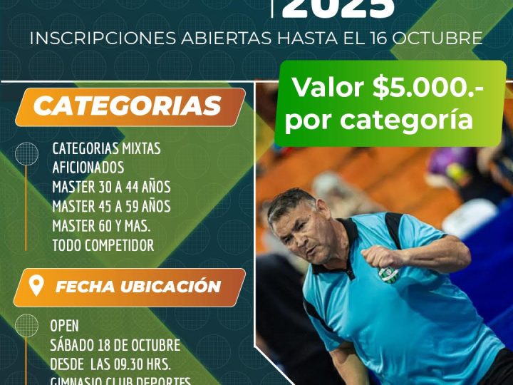 Curicó se prepara para el Open de Tenis de Mesa 2025: inscripciones abiertas hasta el 16 de octubre
