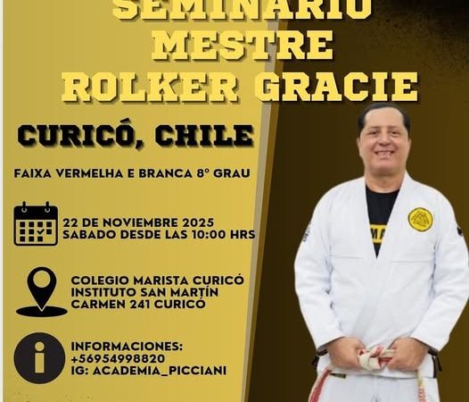 Curicó recibirá en noviembre al legendario Mestre Rolker Gracie, ícono mundial del Jiu-Jitsu brasileño