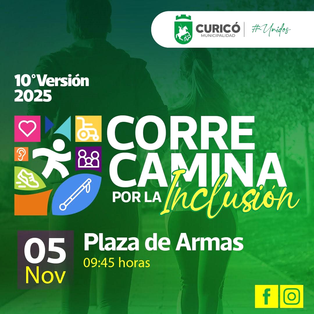 Curicó celebra la 10ª versión de “Corre, Camina por la Inclusión” este 5 de noviembre