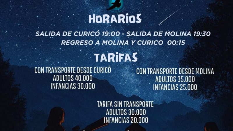 Tour Astronómico en Radal Siete Tazas ofrecerá una experiencia única de ciencia, cultura y cielo nocturno